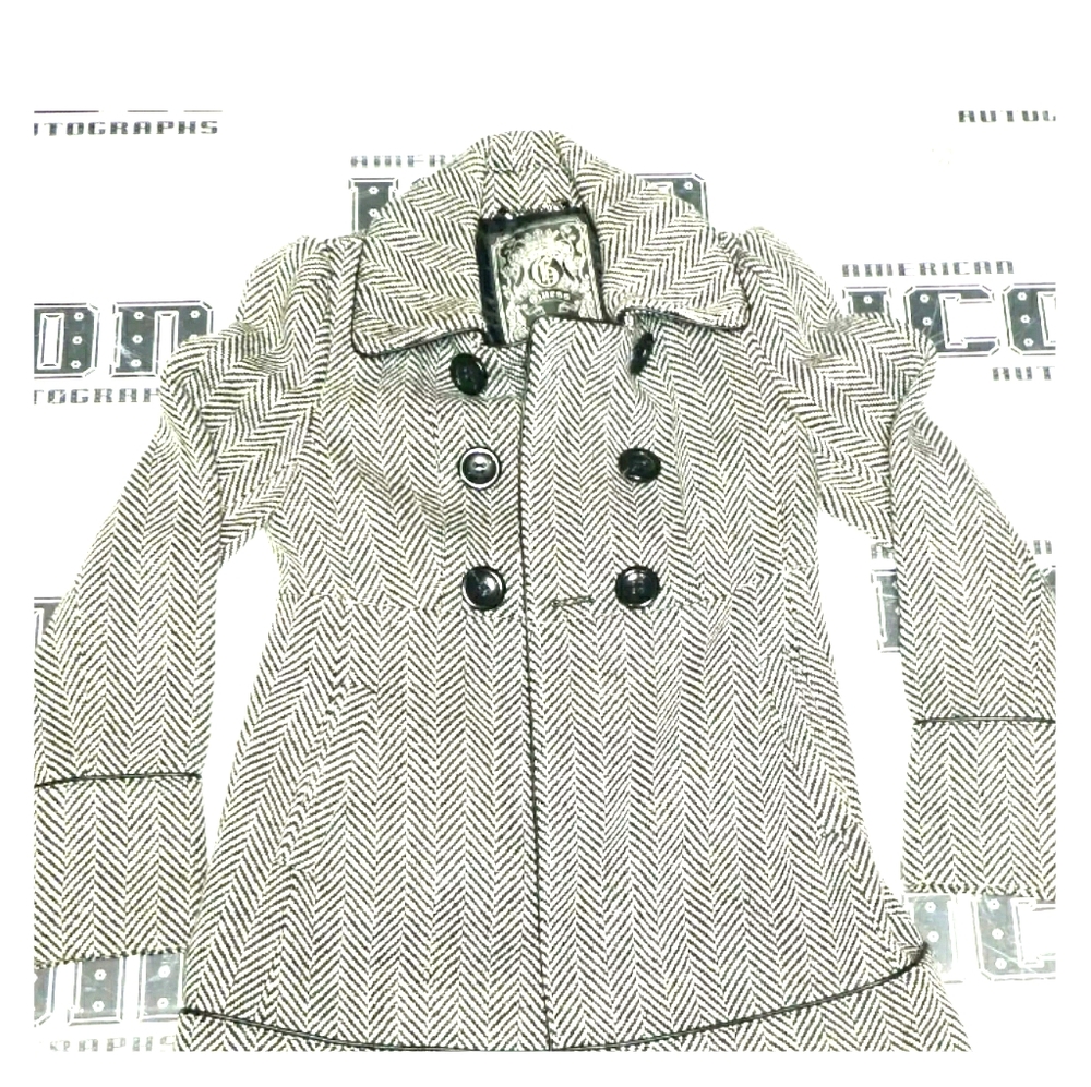 Guess Brand tweed Small Petite peacoat
